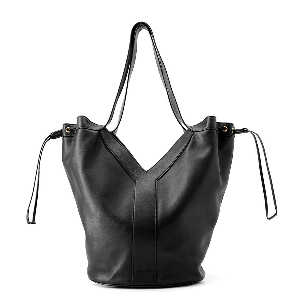Saint Laurent Paris Tote Bag Y Hobo Leather Black